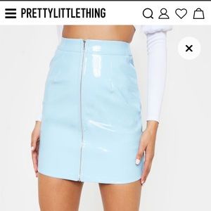 Baby blue vinyl skirt NEW WITH TAGS